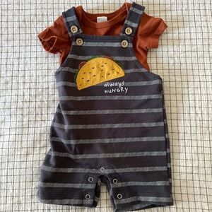 ⭐️5 for $13! Baby Taco Overalls Matching Set